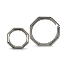 Portable Titanium Octagonal Ring Custom Metal Keychain